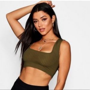 Army Green Crop Top